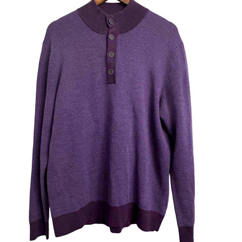 Untuckit Sorenson Sweater Men’s Large Extra Fine Merino Wool Pullover Preppy